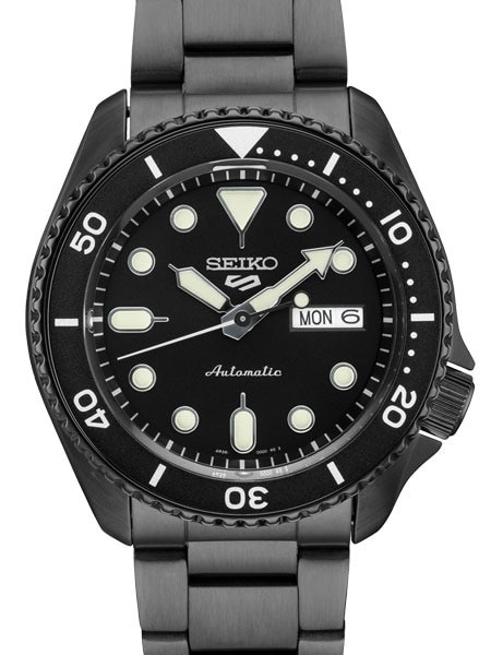 Seiko 5 Sports Automatic 24-Jewel Watch with Black Dial #SRPD65