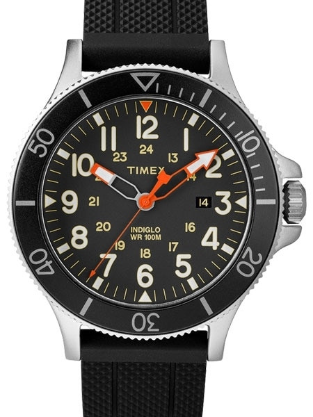Timex 43mm Allied Coastline Quartz Watch with Black Dial and