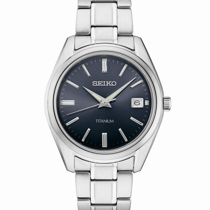Seiko 40mm Titanium Quartz Watch with 