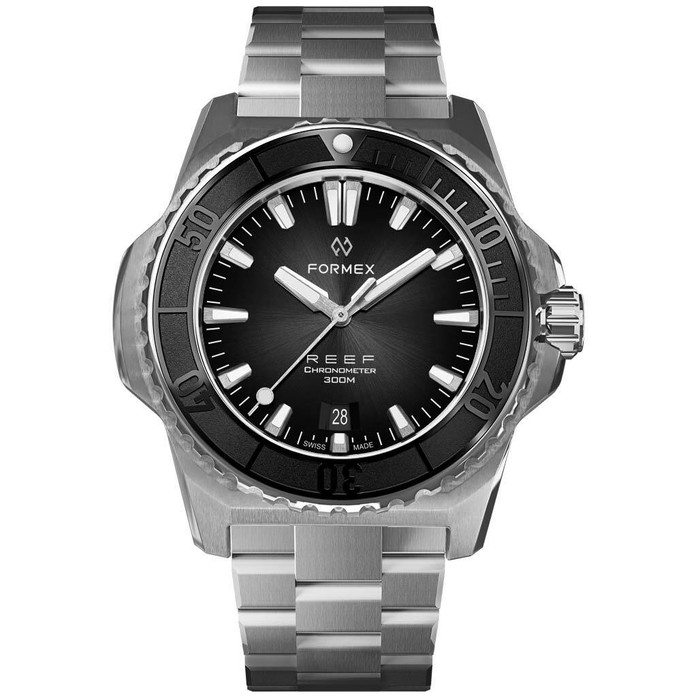 Formex REEF Swiss Automatic Chronometer Dive Watch with Sunburst Black Dial #2200-1-6322-100