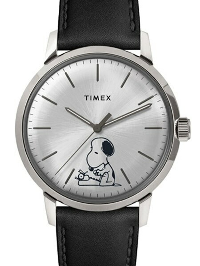 Scratch and Dent - Timex 40mm Marlin 21-Jewel Automatic Watch with Silver Snoopy Dial #TW2U71200ZV