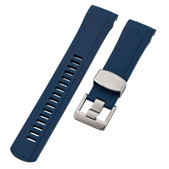 Crafter Blue NBR Rubber Dive Strap with Curved Ends for Seiko Samurai  #CB09-B (22mm)