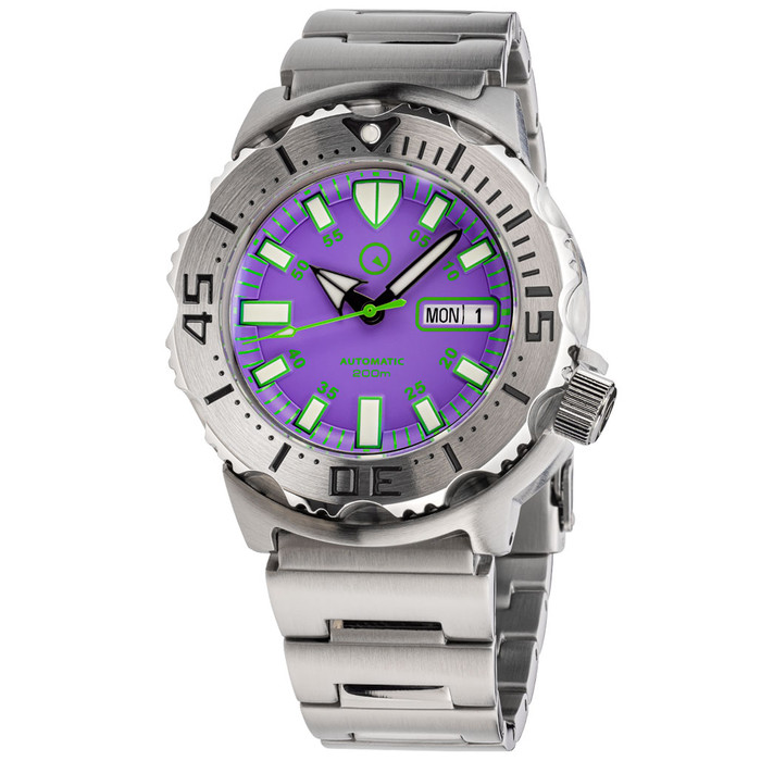 Islander Purple Dial Automatic Dive Watch with AR Double Dome Sapphire Crystal, and 120-click Bezel #ISL-95