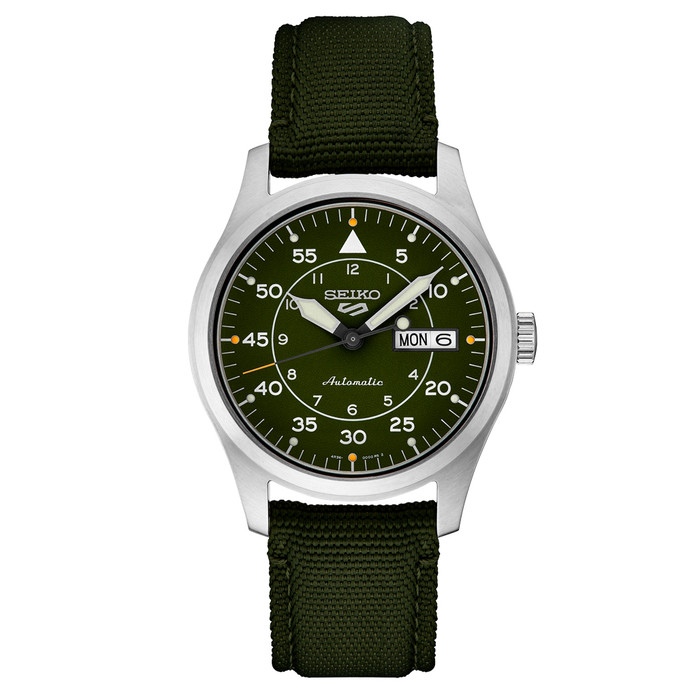 Seiko 5 Sports 24-Jewel Automatic Watch with Green Textured Dial #SRPG33