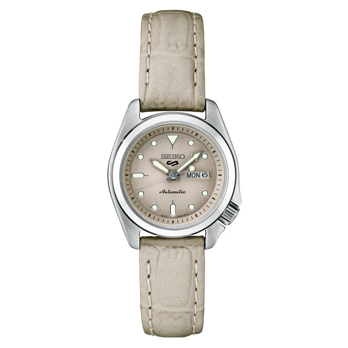 Seiko 5 Sports Automatic Watch with Tan Dial and 28mm Case #SRE005 Zoom