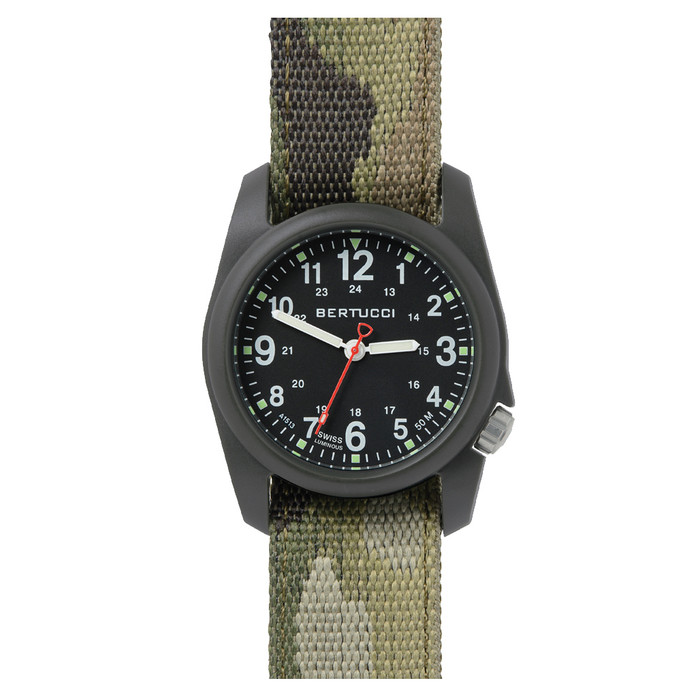Bertucci DX3 Field Watch with Black Dial and Camo Strap #11111 Zoom