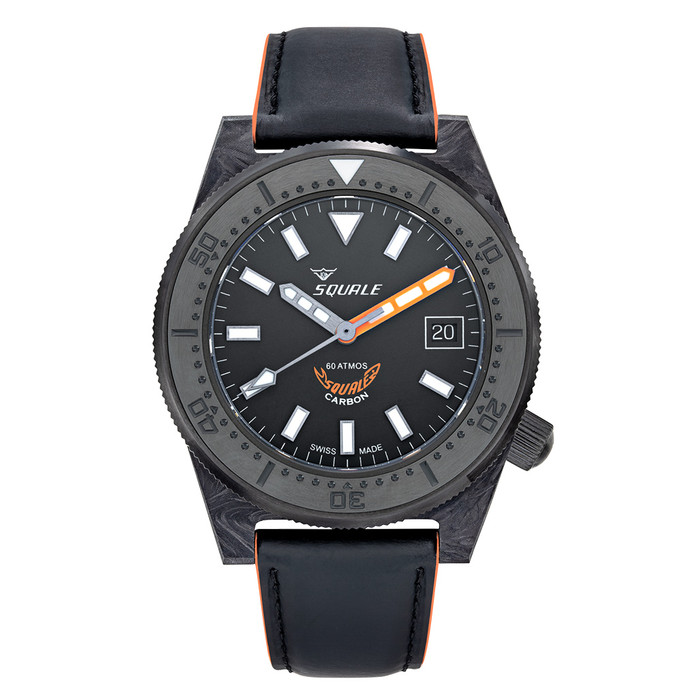 Squale T183 Forged Carbon Dive Watch with Orange Accents #T183FCOR zoom