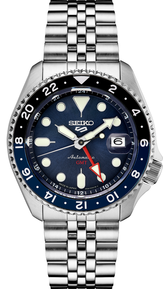 Seiko 5 Sports Automatic GMT Watch with Orange Dial #SSK005