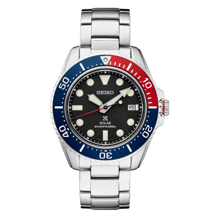 Seiko Prospex Solar Dive Watch with Sapphire Crystal and Black Dial #SNE589