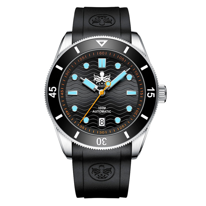 PHOIBOS Wave Master 300-Meter Automatic Dive Watch with Rubber Strap #PY010CR zoom