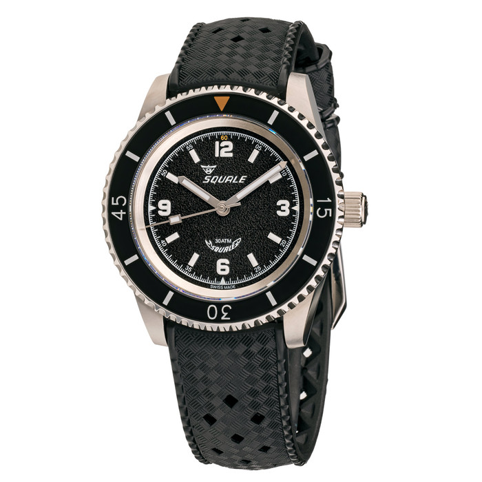 Squale Montauk 300 Meter Swiss Made Automatic Dive Watch with Black Sand Dial #MTK-11 zoom