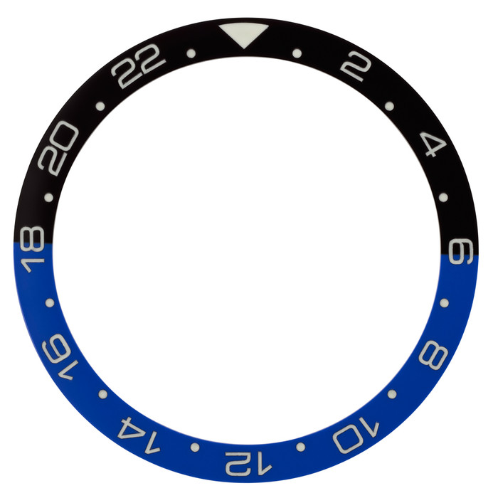 Black and Blue 24 hour GMT Ceramic Luminous Bezel Insert for SKX007 #C43