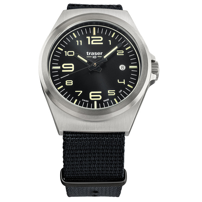 Traser P59 Essential M Black Dial Watch w/Trigalight + SuperLuminova #108638 zoom
