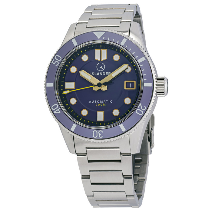 Islander Bayport 40mm Automatic Dive Watch with Purple Gilt Dial #ISL-174 zoom