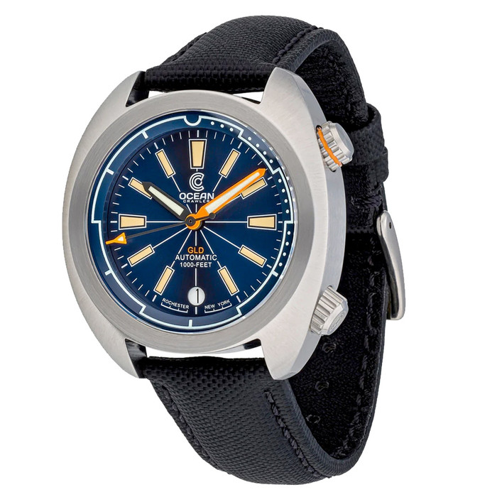 Ocean Crawler Great Lakes Diver with Blue Dial #OC-GL-V2-BL zoom