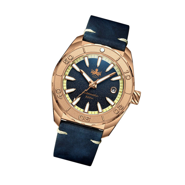 Phoibos Proteus Bronze 300M Dive Watch with Navy Blue Dial PY046B