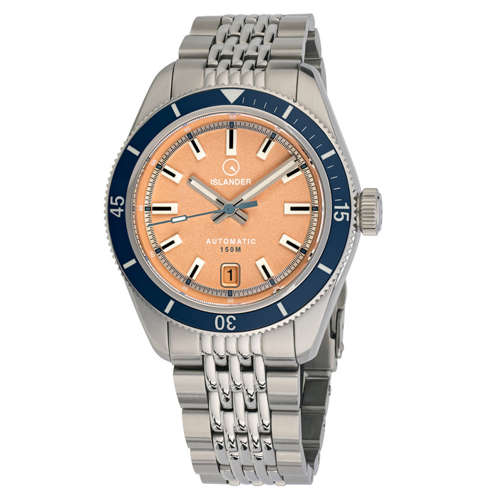 Islander Port Jefferson Skin Diver Automatic Watch with Sun Faded Orange Dial #ISL-178 zoom