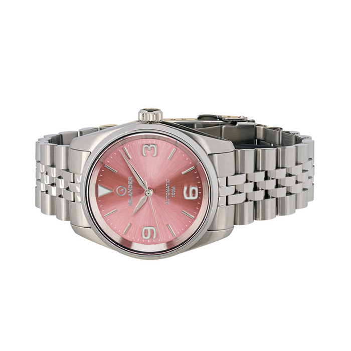Islander Manhasset 36mm Automatic Watch with Sunburst Pink Dial #ISL-218