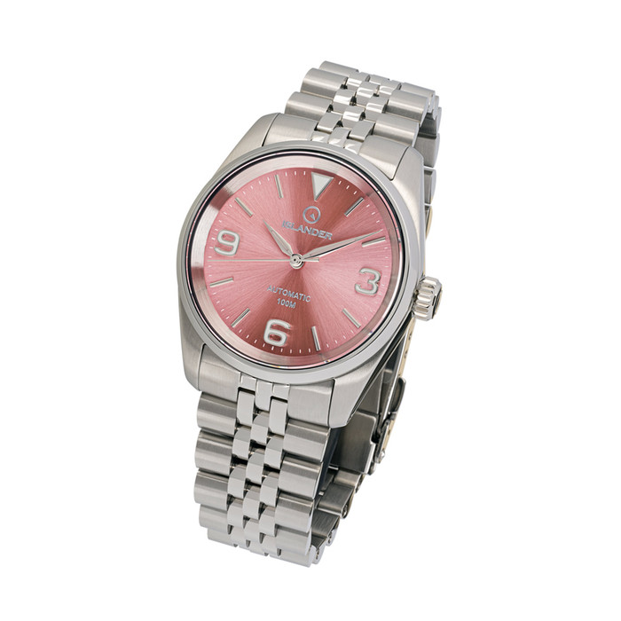 Islander Manhasset 36mm Automatic Watch with Sunburst Pink Dial #ISL-218