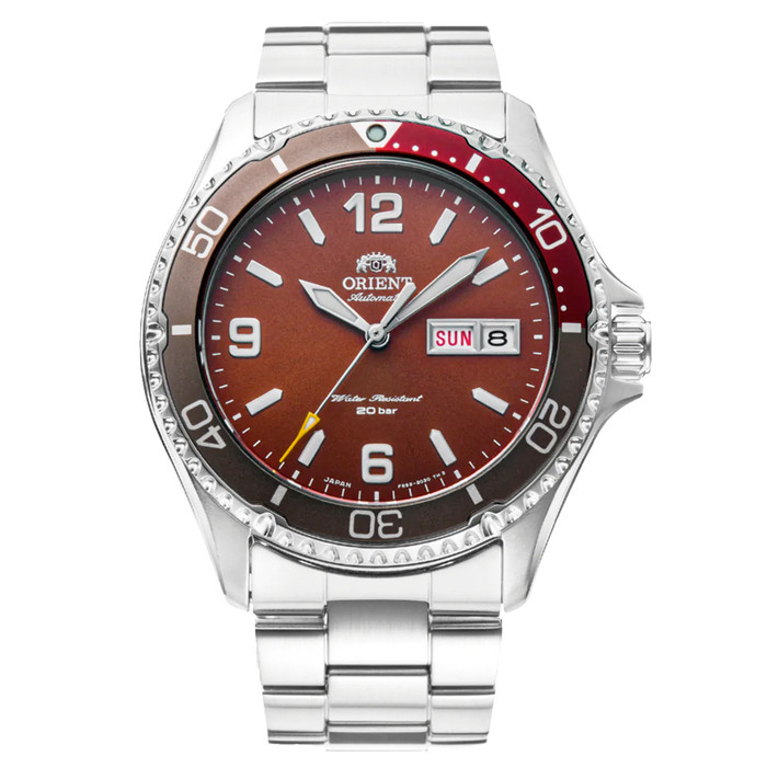 Orient Mako 3 Automatic Dive Watch with Maroon Dial #RA-AA0820R19B zoom