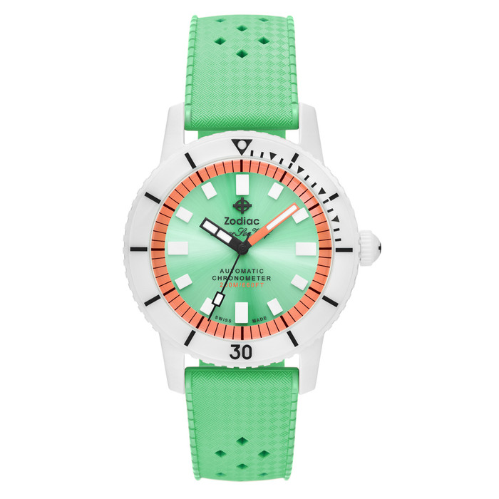 Zodiac Super Seawolf Ceramic COSC Automatic Dive Watch with Green