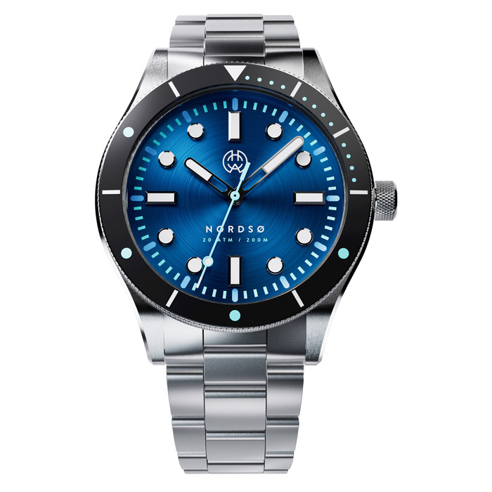 Henry Archer Nordso Automatic Dive Watch with Horizon Blue Dial #HAC-NOR-HRZ-3LI zoom