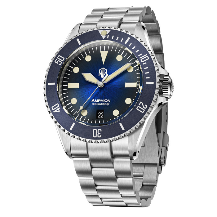 NTH Legends Series Amphion Midnight Blue Dive Watch with Date #WW-NTHL-AMED