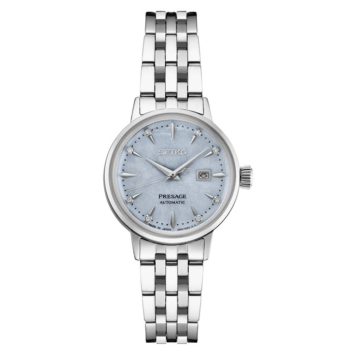 Seiko Presage 30mm Dress Watch with Blue Embossed Dial #SRE007