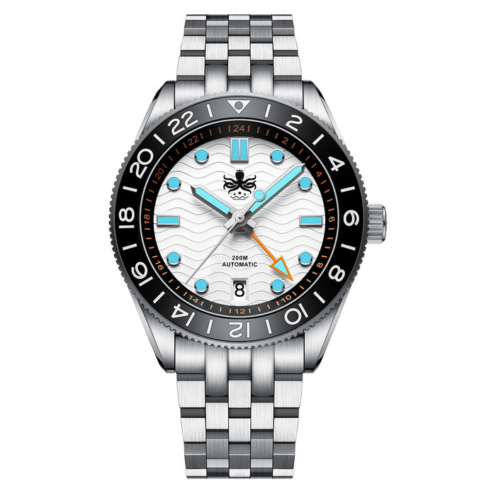 Phoibos Wave Master GMT Automatic Watch with Silver Dial #PY049E