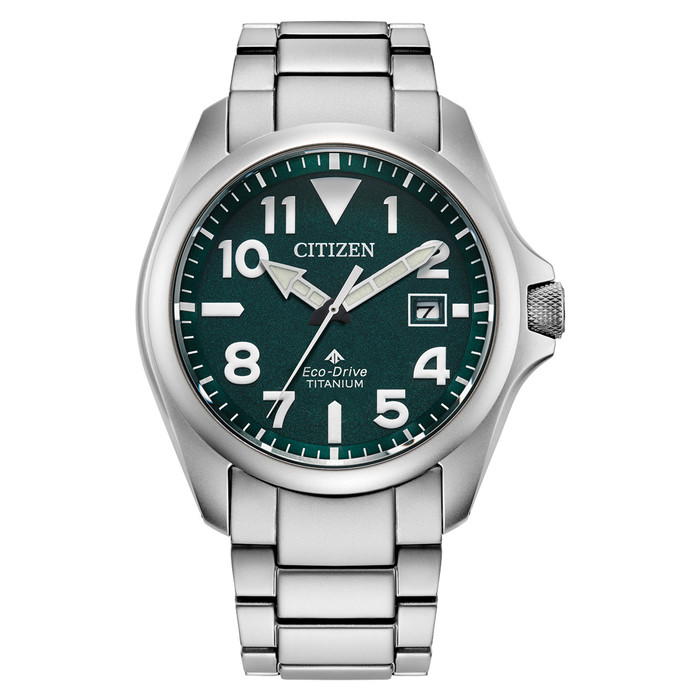 Citizen Promaster Tough Super Titanium Solar Watch with Green Dial #BN0241-59W