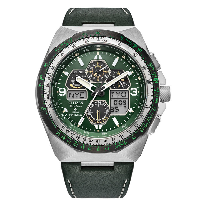 Citizen Promaster Skyhawk A-T Solar Watch with Green Dial #JY8147-01X