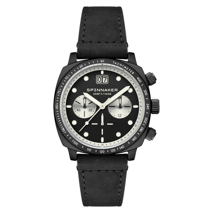 Spinnaker Hull Chronograph in Black Case and Black Dial #SP-5068-08