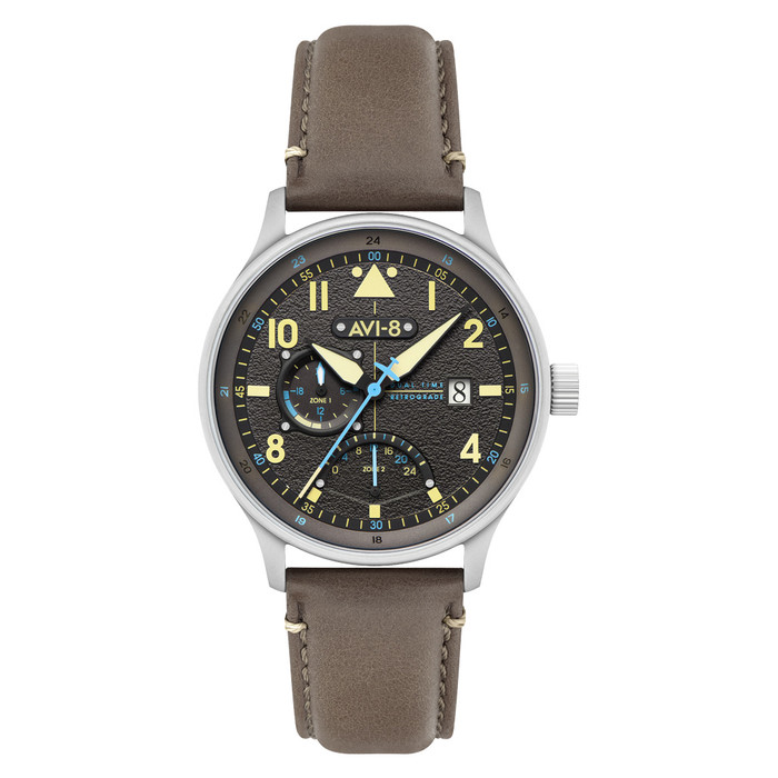 AVI-8 McKellar Dual Time Watch with Brown Dial #AV-4101-09