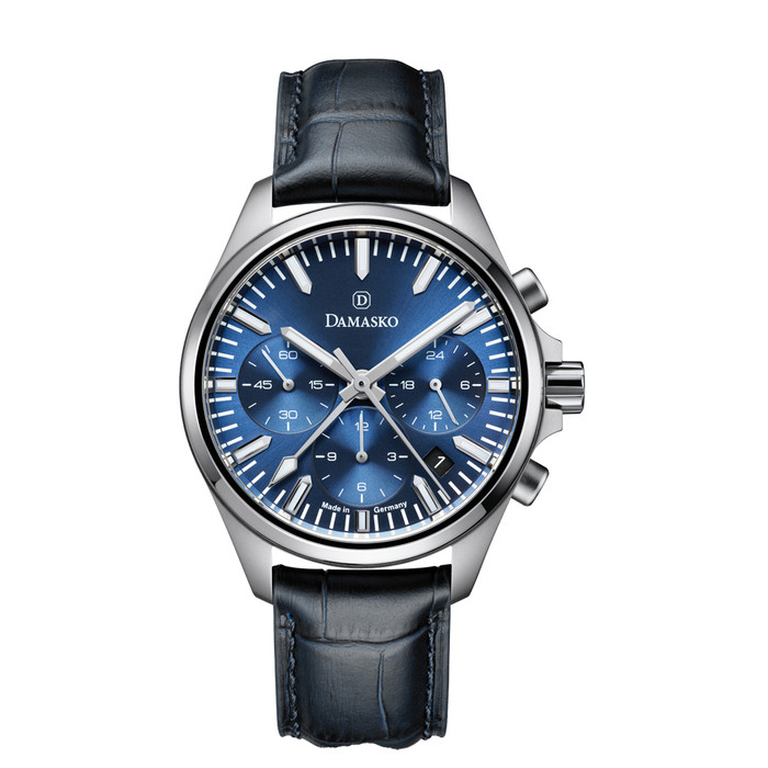 Damasko DC96 Center Minutes Elegant Chronograph with Blue Dial #DC96-Blue