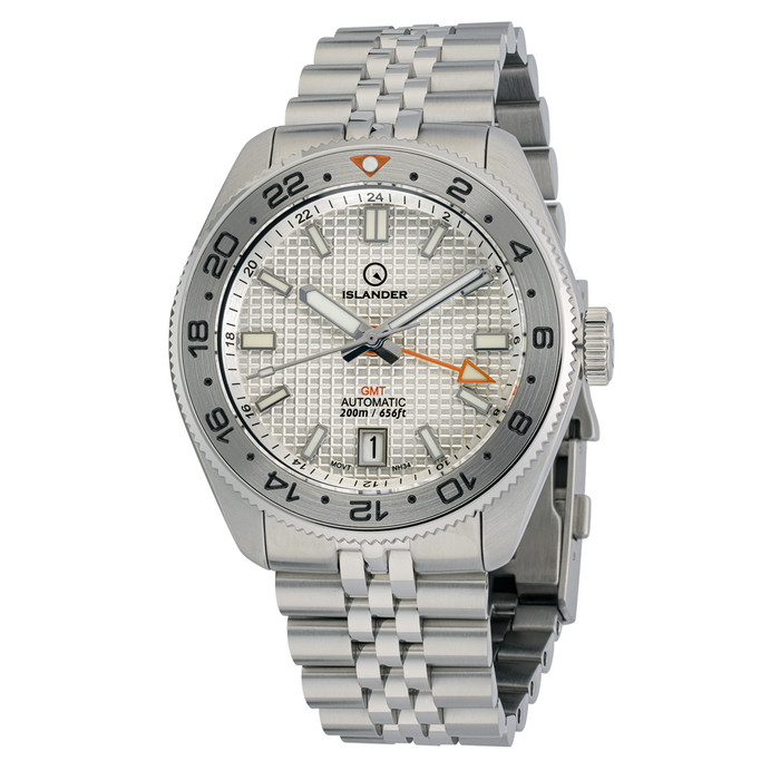 Islander Automatic GMT Dive Watch with White Waffle Dial #ISL-215