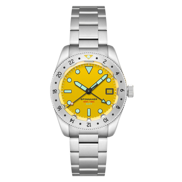 Spinnaker Croft 3912 GMT Automatic Dive Watch with Dusk Yellow Dial #SP-5130-33