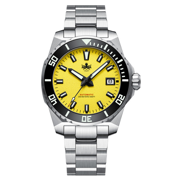 Phoibos Leviathan 40 Automatic Dive Watch with Yellow Dial #PY050F