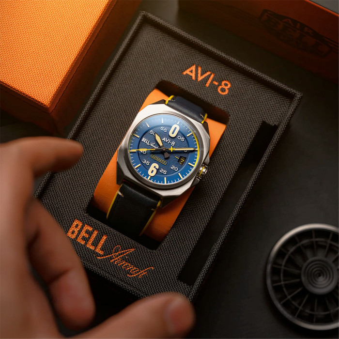 AVI-8 Bell X-1 Machbuster Chronograph Watch, 41Mm in Metallic for Men