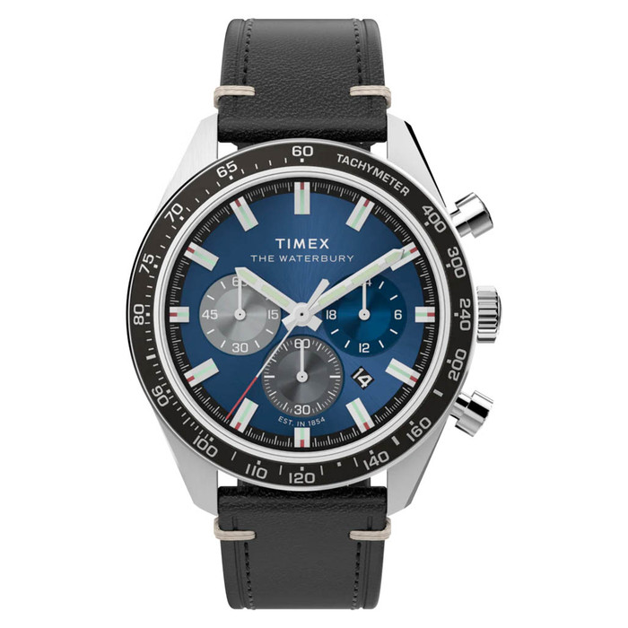 Timex Waterbury Traditional Chronograph 41mm Leather Strap Watch #TW2Y18600 Timex Waterbury Traditional Chronograph 41mm Leather Strap Watch #TW2Y18600