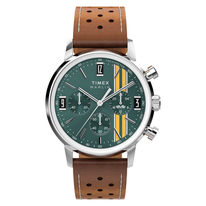 Timex Marlin® Chronograph Tachymeter 40mm Leather Strap Watch #TW2W99100