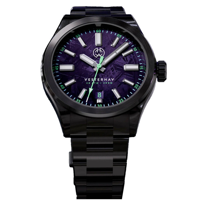 Henry Archer Vesterhav Meteorite Fusion Purple DLC Watch #HAC-VES-FSP-3LI