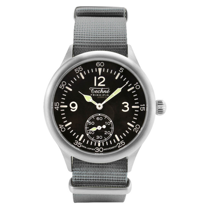 Techne 39.5mm Merlin Quartz Aviator Watch with Grey Strap #246.021