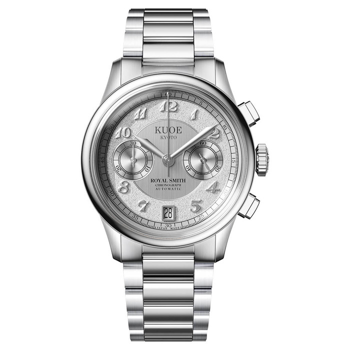 KUOE ROYAL SMITH 90-012 Automatic Chronograph with Silver Dial #RS90012-A-SV-FLAT