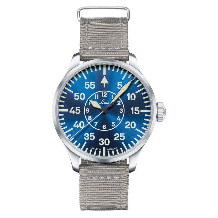 Laco 42mm Aachen Blaue Stunde Automatic Pilot Watch #862101.2
