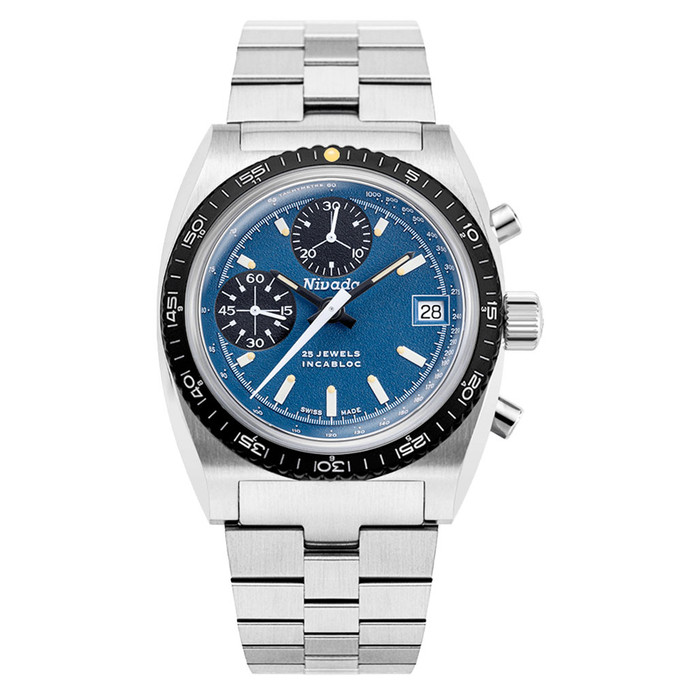 Nivada Grenchen Autochron Watch with Blue Dial #77003A45