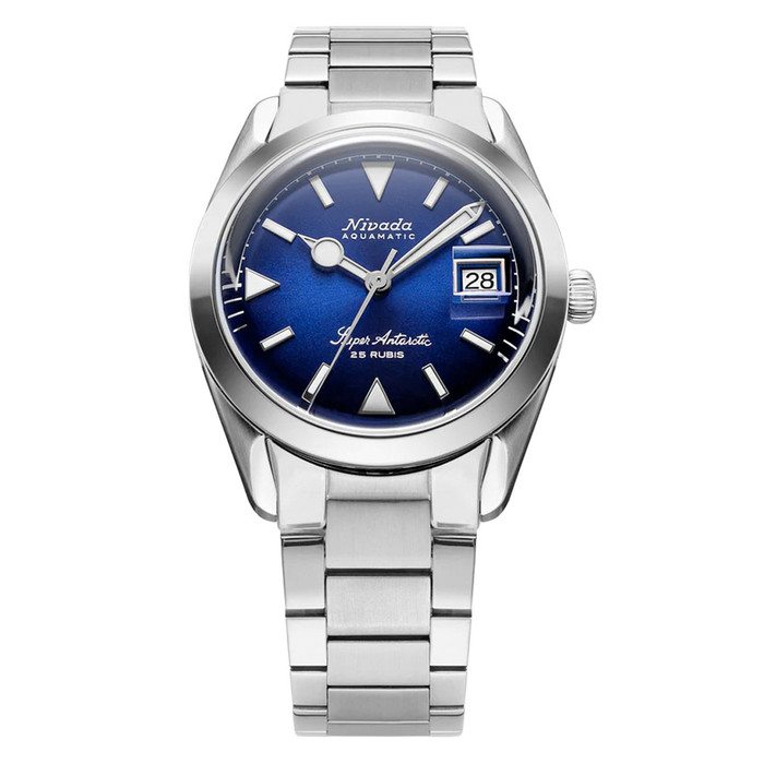 Nivada Grenchen 38mm Super Antarctic Blue with Date #32076A20