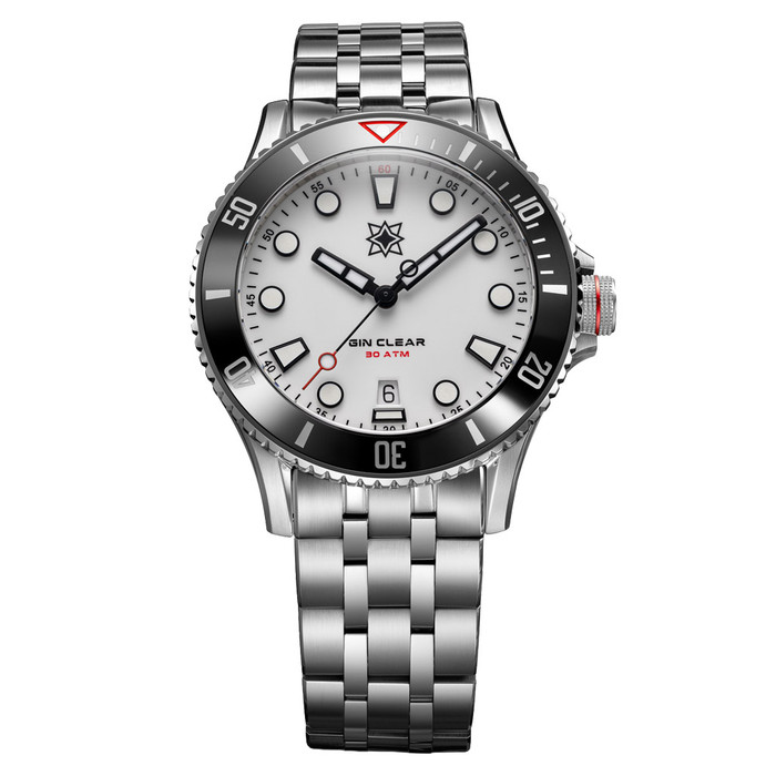 Second Hour Gin Clear Mk3 Watch with White Dial #SEC-HOU-23