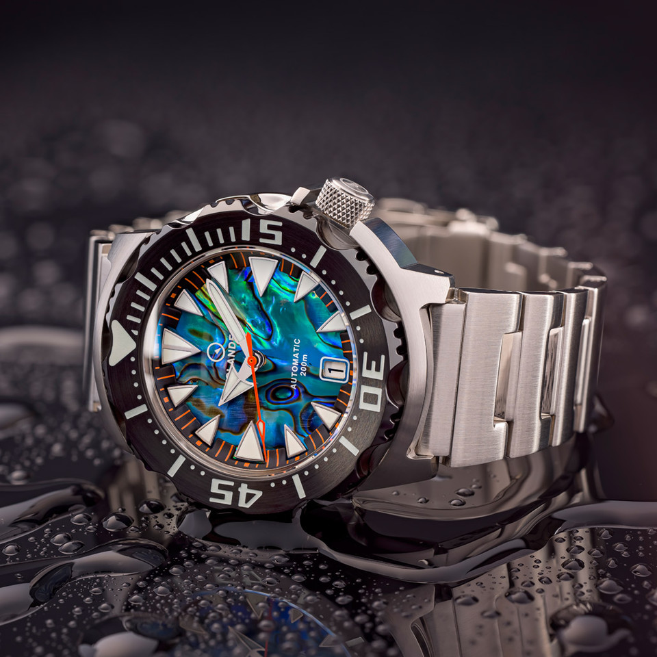 Islander Abalone Dial Automatic Dive Watch with DLC Bezel ISL141
