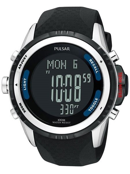 Pulsar PS7001 Digital Tech Meter Watch with 45mm stainless steel