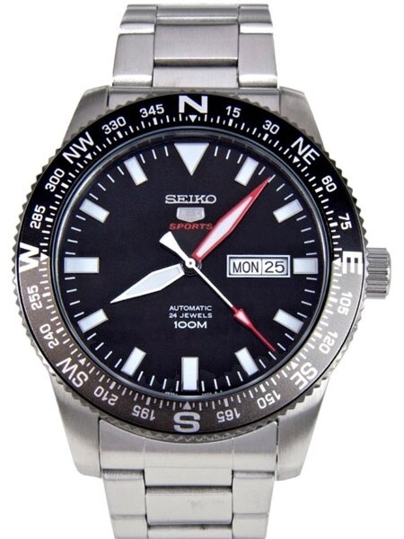 Seiko 5 Sports Automatic Watch with a Rotating Compass Bezel #SRP669K1